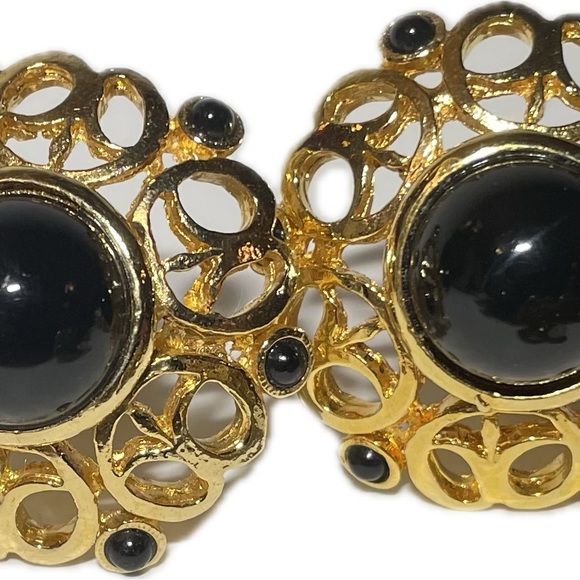 Vintage Lot 3 Pair of Clip On Large Statement Designer Style Earrings Go… - Picture 7 of 7